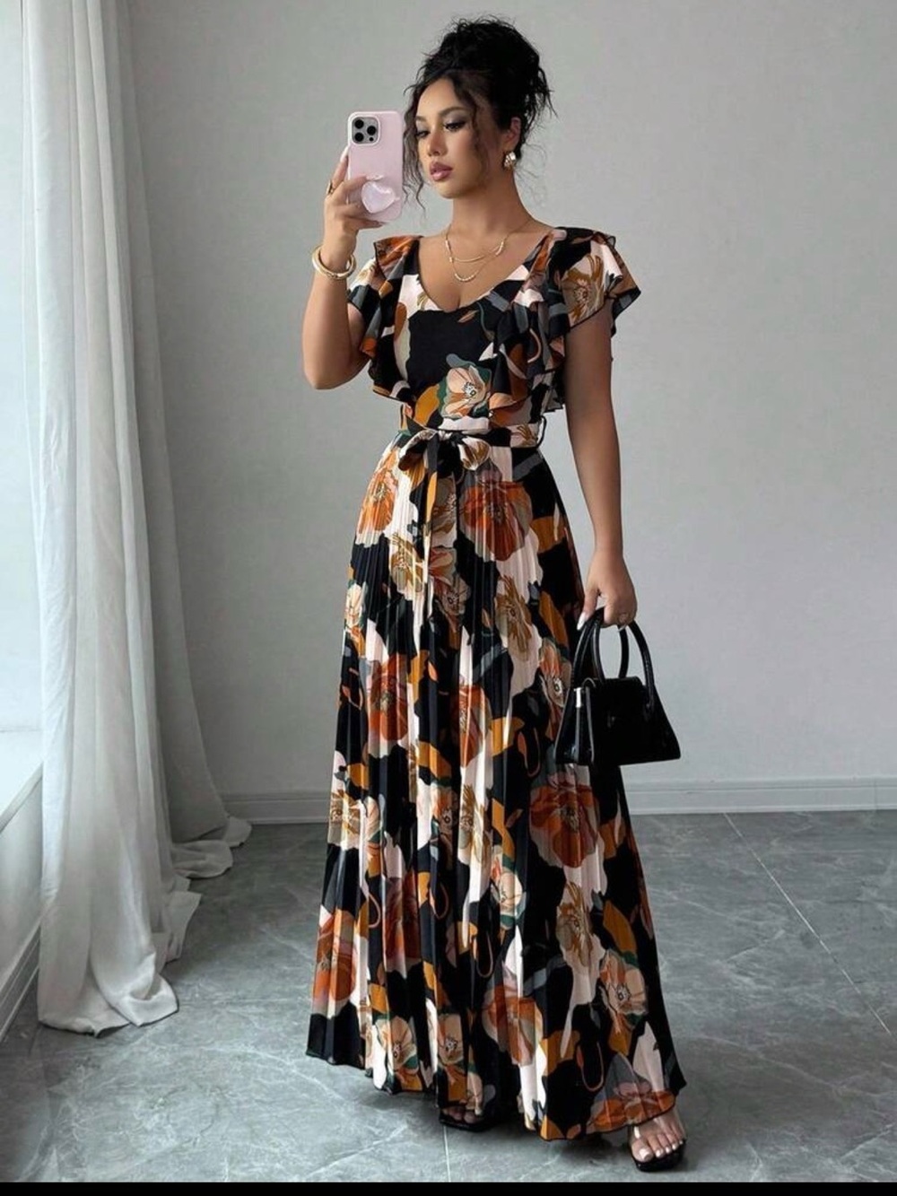 New with out tags Floral Elaganza Maxi Dress Large 8/10